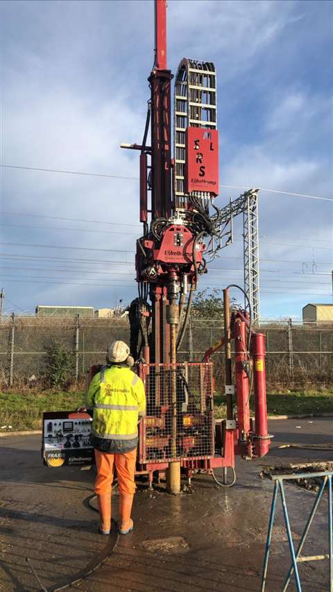 Ground penetration radar in use on a construction site