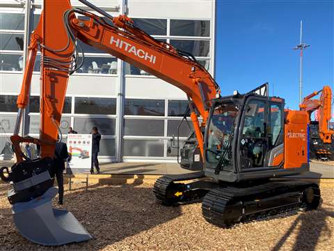 Hitachi electric excavator at Bauma.