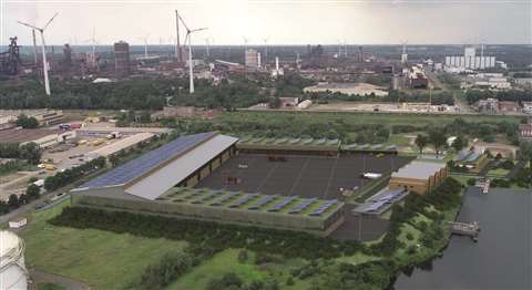 An impression of the Strabag’s proposed circular construction facility in Bremen, Germany.