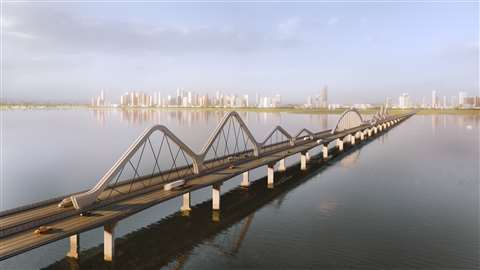 An artist's impression of the Fourth Mainland Bridge in Lagos, Nigeria