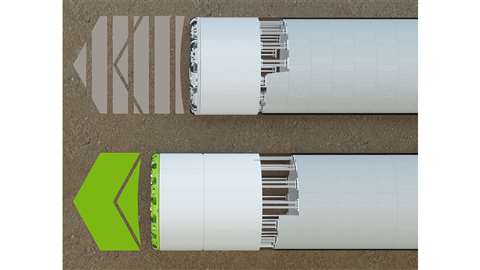 A graphic illustrating how Herrenknecht's new continuous tunnelling innovation works.