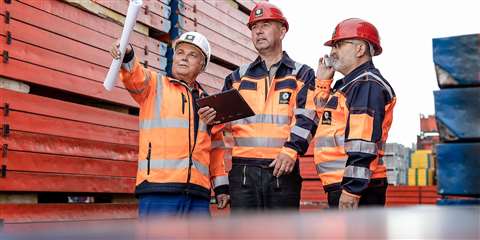 Construction workers on site