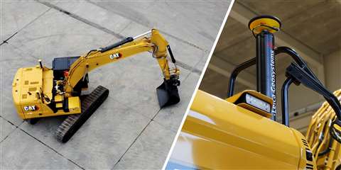 Caterpiallr excavator with Leica technology
