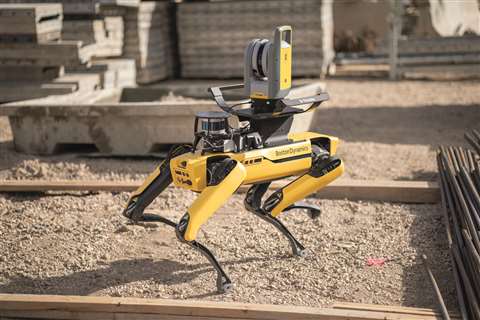 Boston Dynamic's Spot robot mounted with Trimble data collection sensors