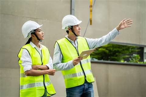 Asian construction workers 