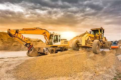 Road construction in Spain