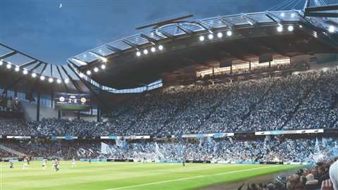 Illustration of an internal view, facing the North Stand