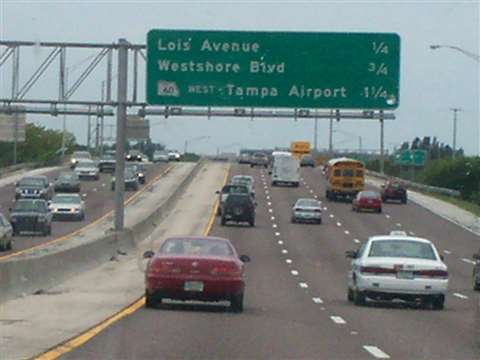 Image of cars on the Westshore Interchange in Florida