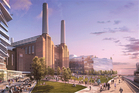 An artist's impression of Battersea Power Station, showing what it will be like on completion
