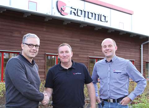 From the left, Rototilt's sales and marketing manager   Per Väppling; Malcolm Long, sales manager fo