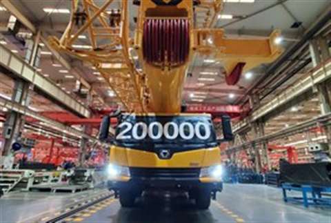XCMG's 200,000th mobile crane rolling off the line in April 2020