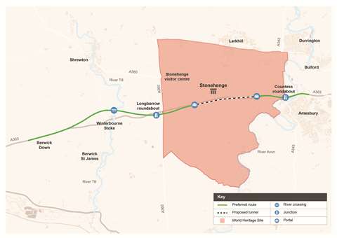 Preferred route plan for upgraded A303