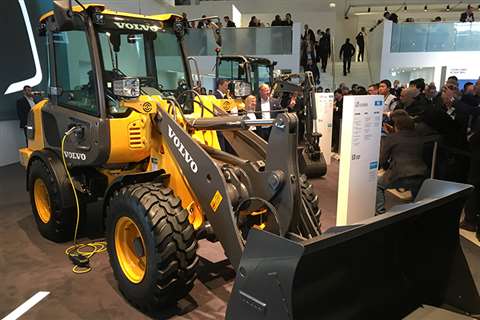 Volvo CE's new electric wheel loaderon display at Bauma in Munch, Germany