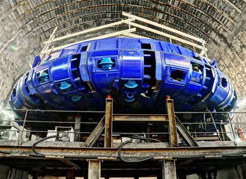 TBM assembly in the test tunnel of the French Frejus project between Lyon 
and Turin