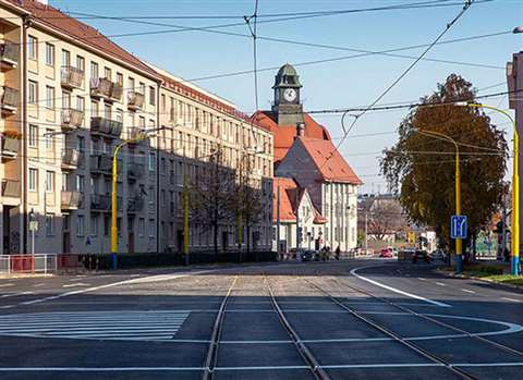 The tramway in Košice, Slovakia