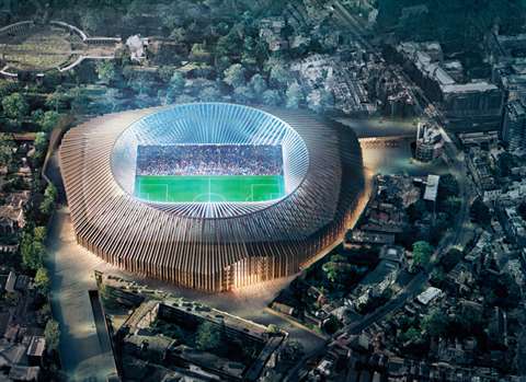 The planned new Chelsea FC ground at Stamford Bridge in London. Picture courtesy of Herzog & de