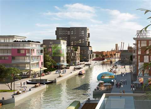An artist's impression of part of the Meridian Water project