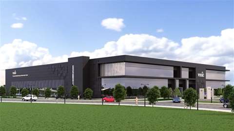 Impression of the under-construction Vaccines Manufacturing and Innovation Centre in Oxfordshire, UK
