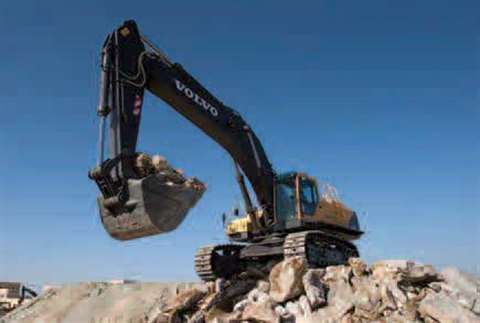 Volvo's tracked excavator range extends from the recently announced 70 tonne EC700B (pictured) down 