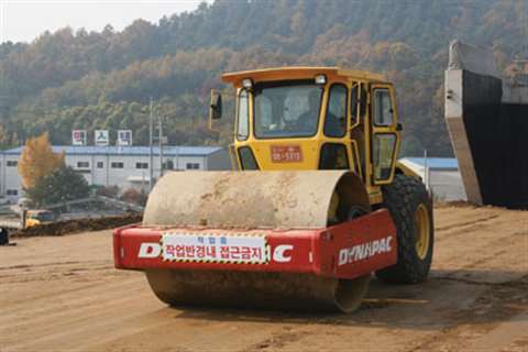 This Dynapac CA252 is being used for soil compaction work on a 25 km long stretch of highway south o