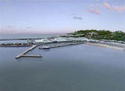 Computer generated image of what the revamped Port of Dover will look like