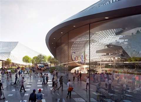 A rendering of Google's proposed new headquarters in Mountain View, California, US.