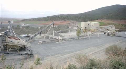 The main static processing area at the Marquesada Quarry, Spain, where Ofitas de San Felices is prod