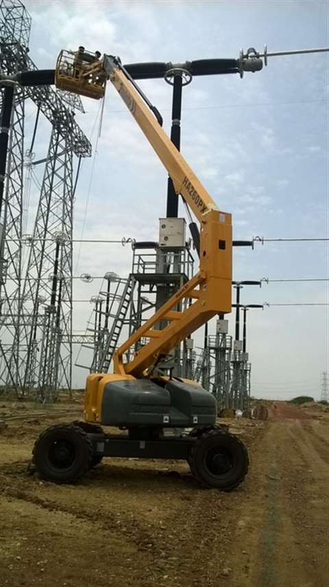 Haulotte boom at Power Grid Corporation of India's Raichur's transmission facility. Gemini is a dist