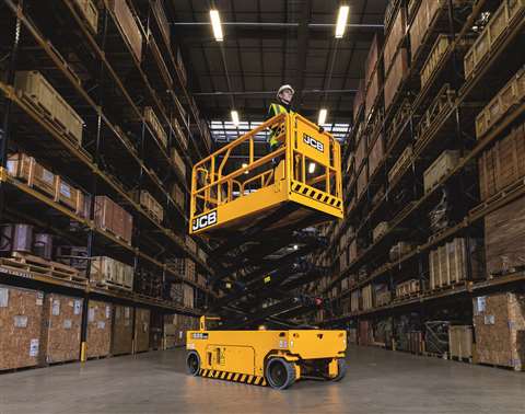 A JCB Access S2646E electric scissors - part of a 27-strong powered access range being launched this