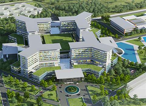 A computer generated image of the new hospital at Adana, Turkey