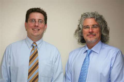 Chris Sleight (left), with new Construction Europe editor, Sandy Guthrie (right).