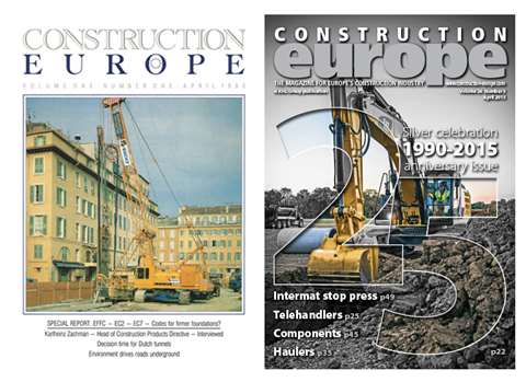 Construction Europe's first cover, and the 25th anniversary front