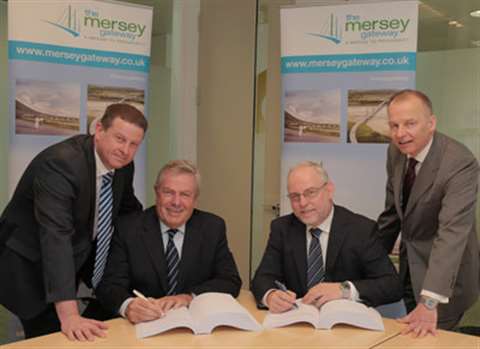 At the financial close signing: (from the left) Halton Borough Council chief executive David Parr; M