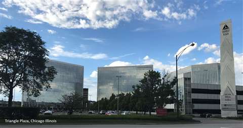 Site of komatsu america's new north american headquarters in chicago triangle plaza